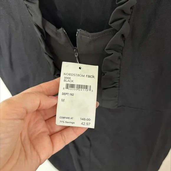 NORDSTROM RACK RUFFLE NECK DRESS- SIZE M - Picture 4 of 5